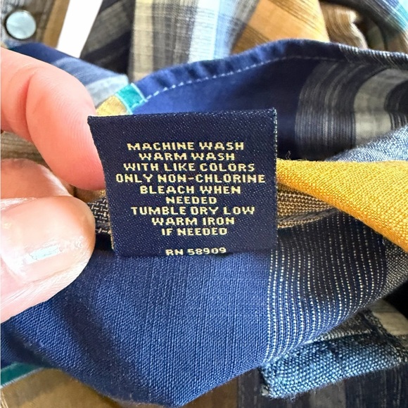 Daniel Cremieux Navy and Mustard Plaid Button-Down Shirt - Picture 5 of 7